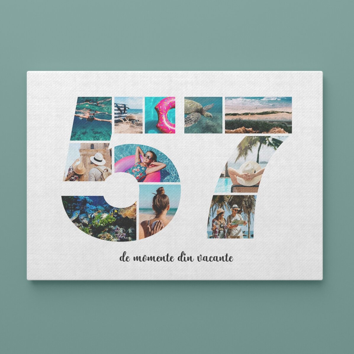 Cuadro personalizado con 11 fotos, modelo número 57 y mensaje de texto