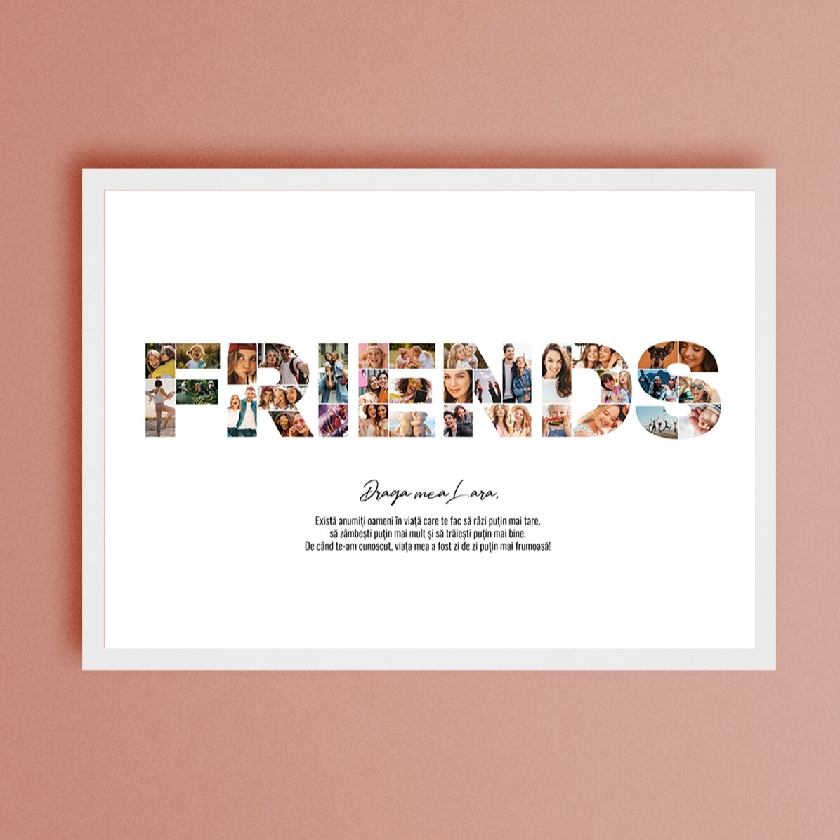 Cuadro personalizado con 34 fotos y texto - FRIENDS