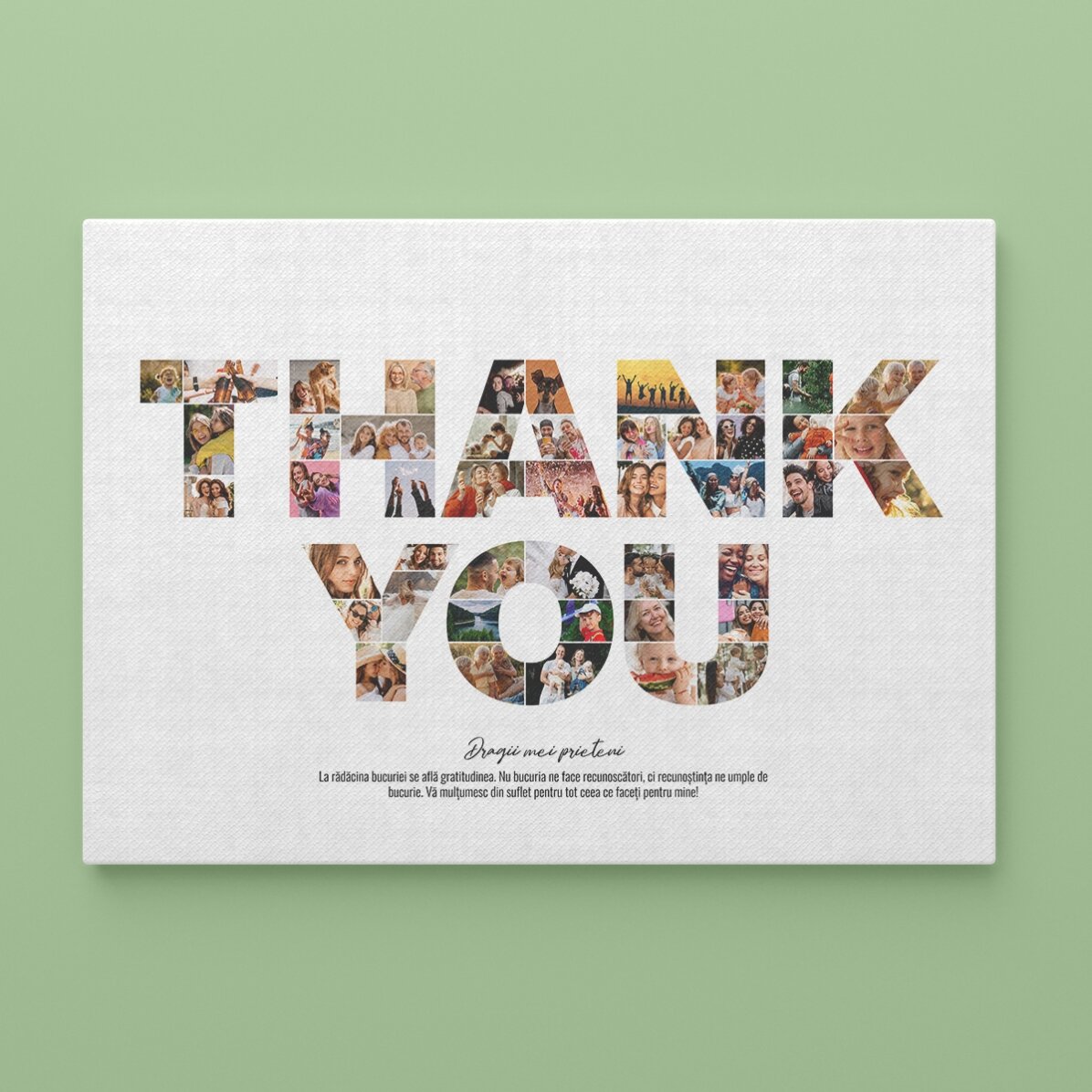 Cuadro personalizado con 46 fotos y texto - THANK YOU