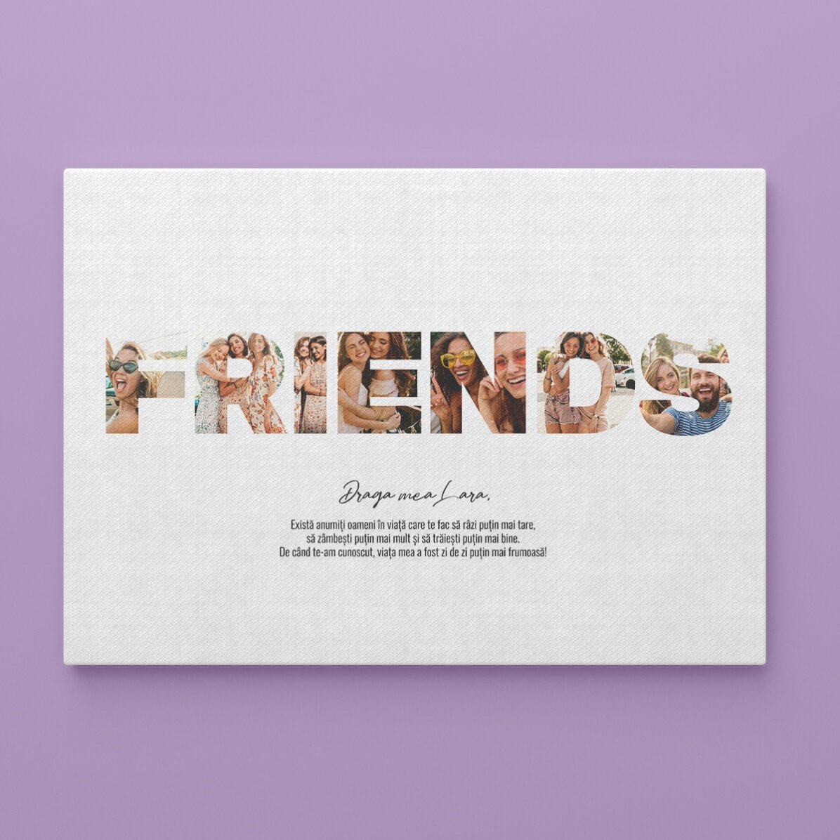 Cuadro personalizado con 7 fotos y texto - FRIENDS