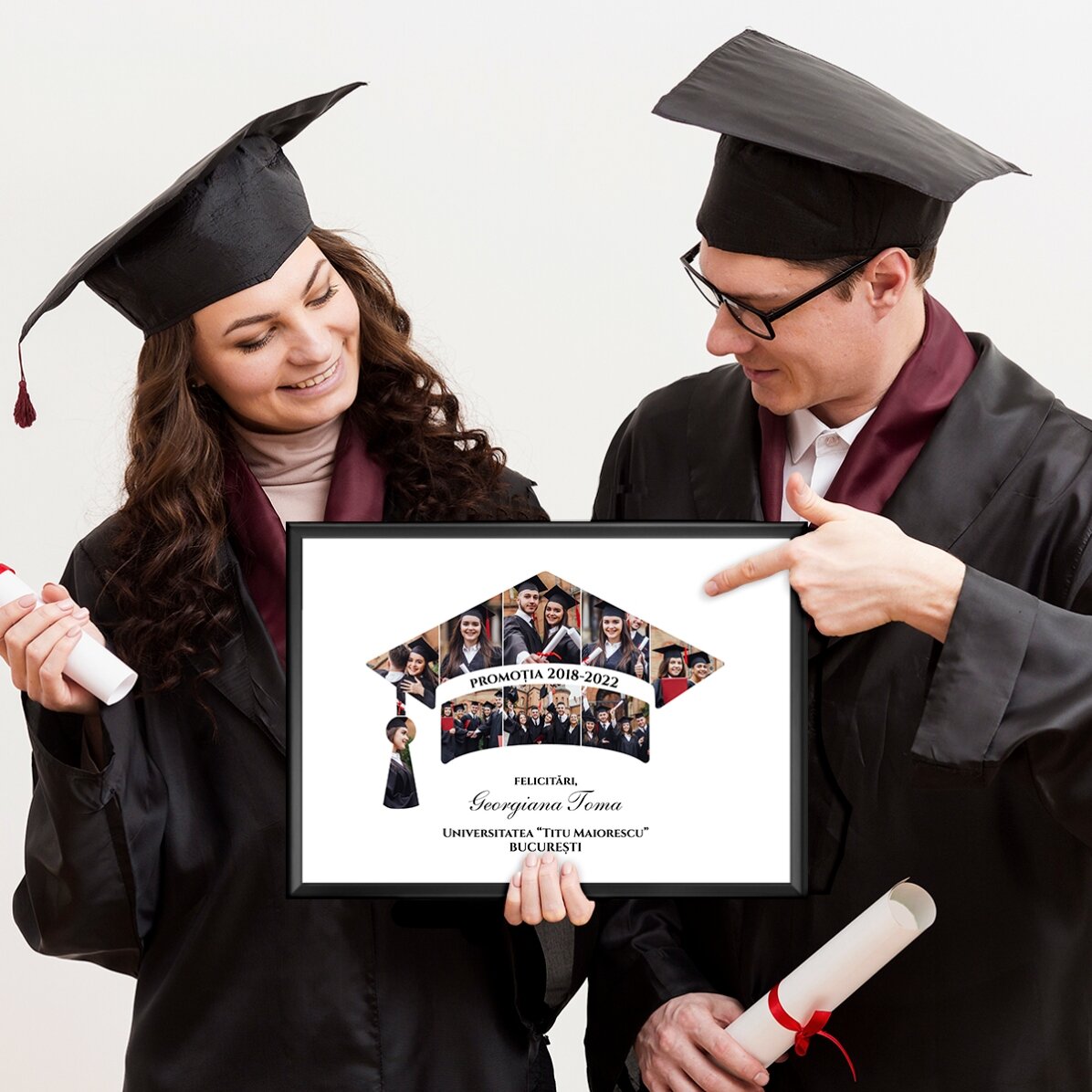 Cuadro personalizado con fotos y texto - Graduación