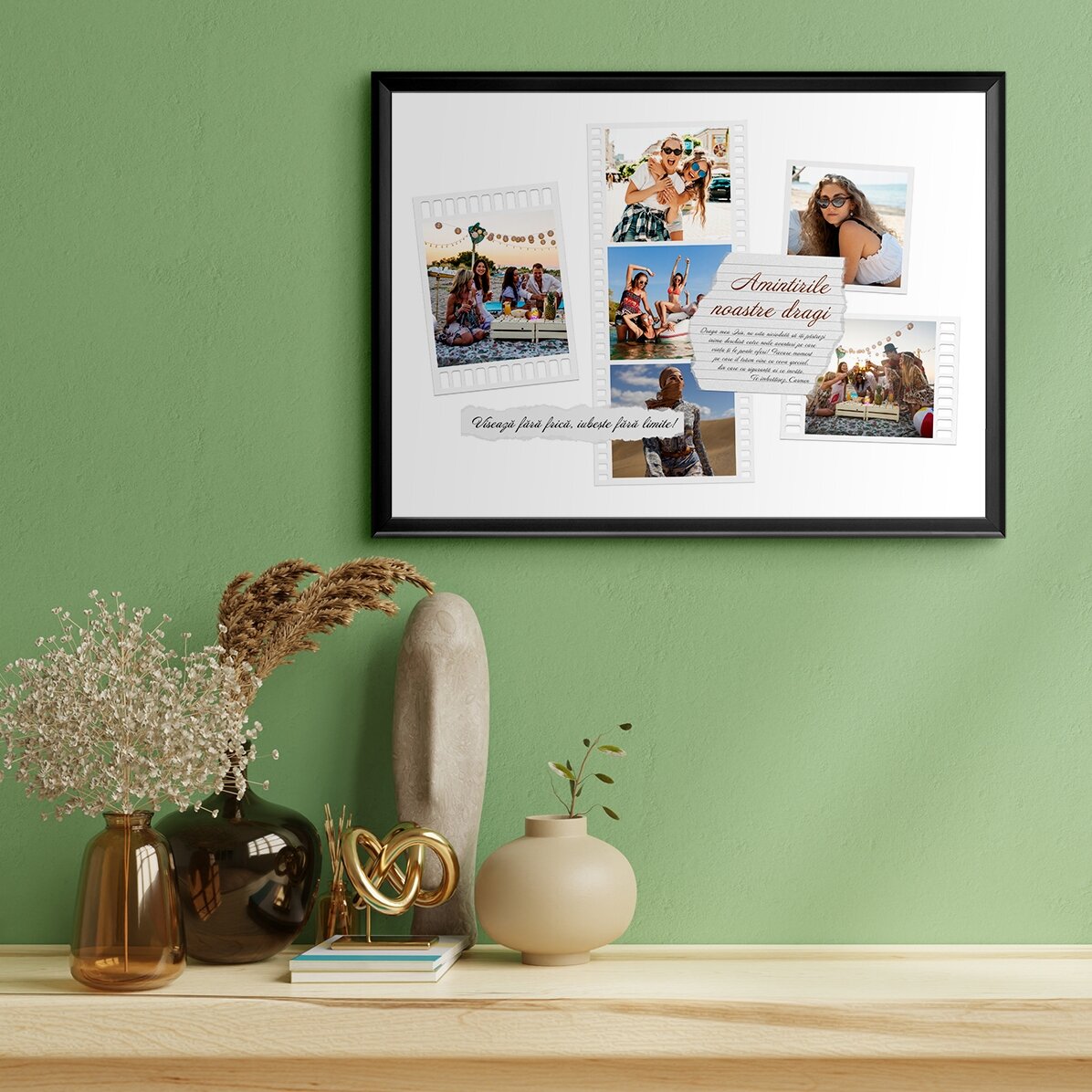 Personalised landscape painting with photos and text - Photos on film