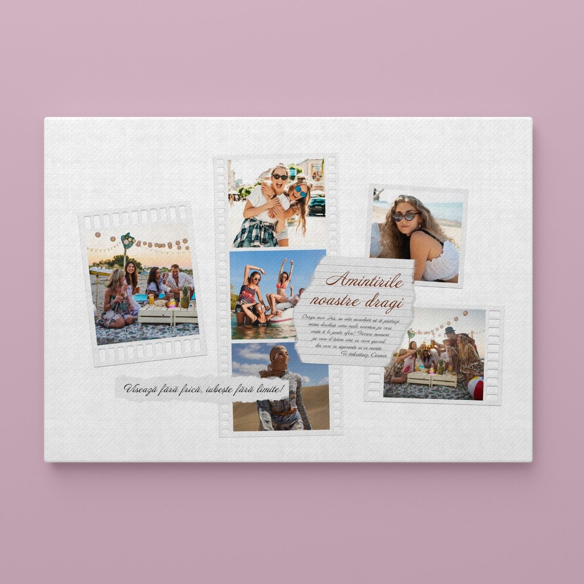 Personalised landscape painting with photos and text - Photos on film