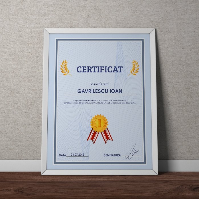 Cuadro personalizado - Certificado de agradecimiento