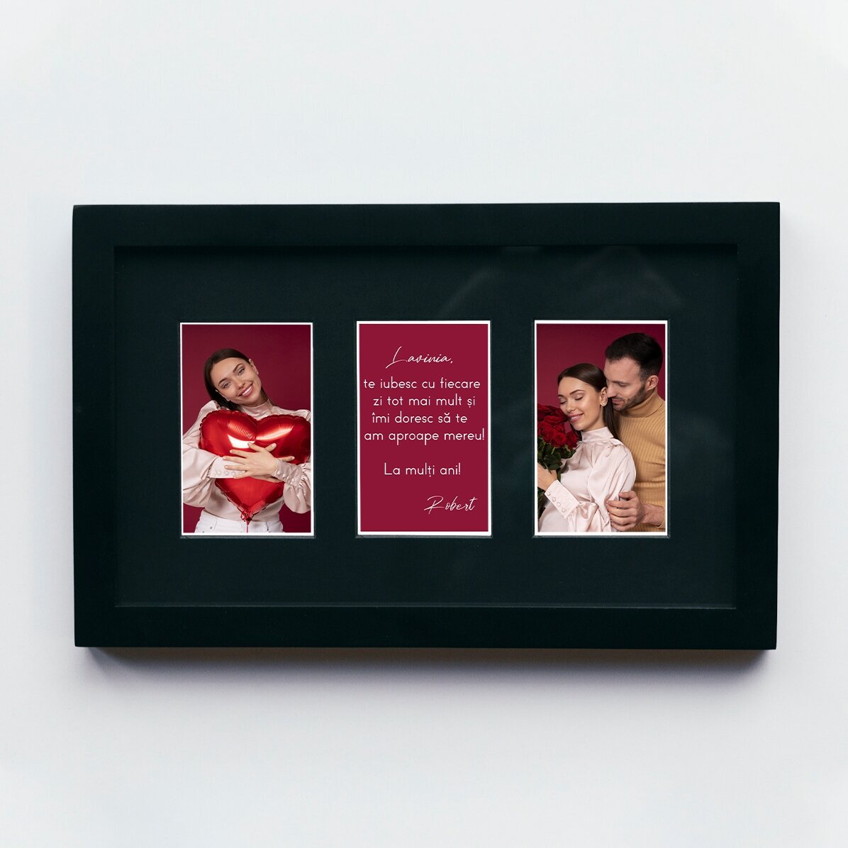 Cuadro personalizado con 2 fotos y un mensaje