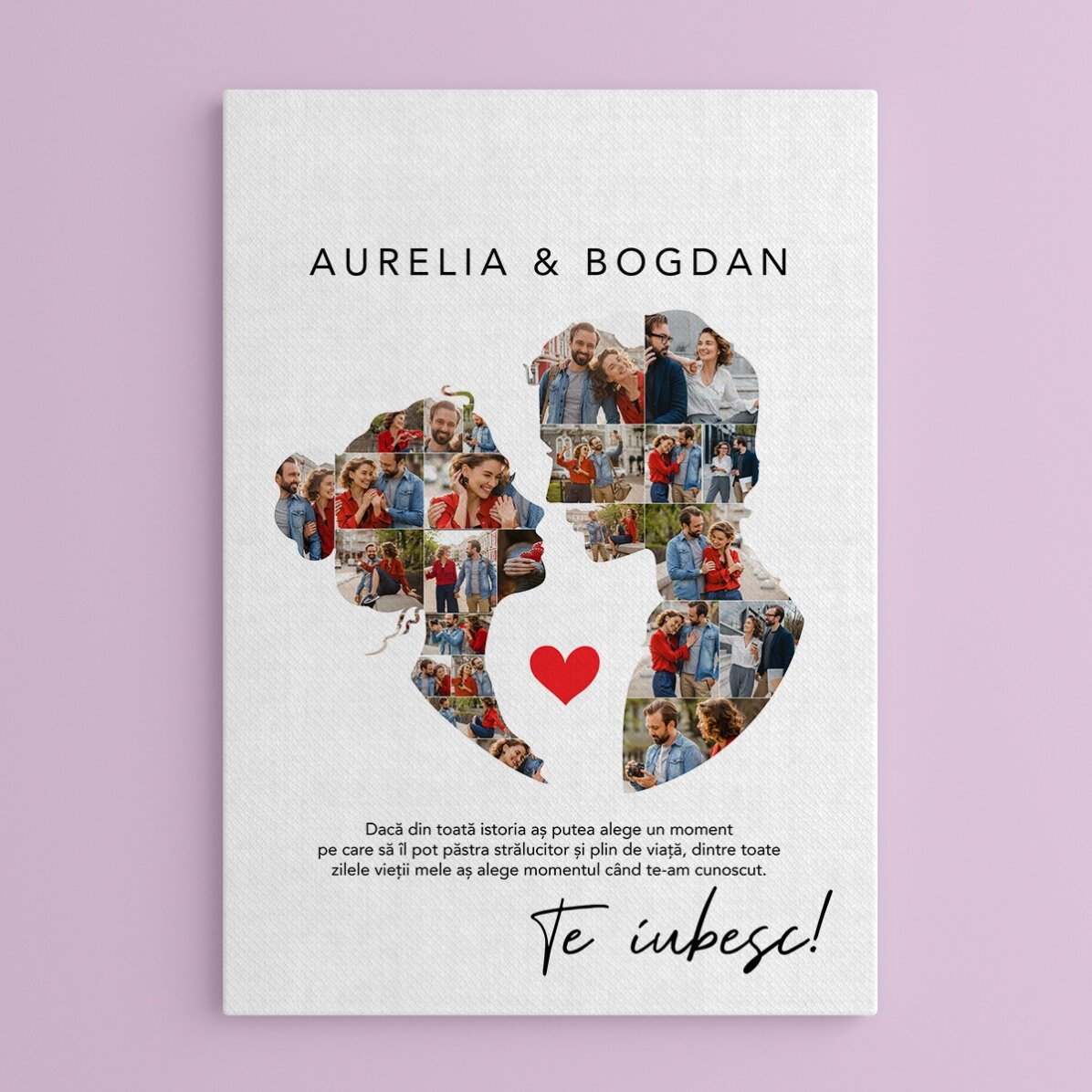 Cuadro personalizado con 26 fotos y texto para una pareja - Nuestro amor
