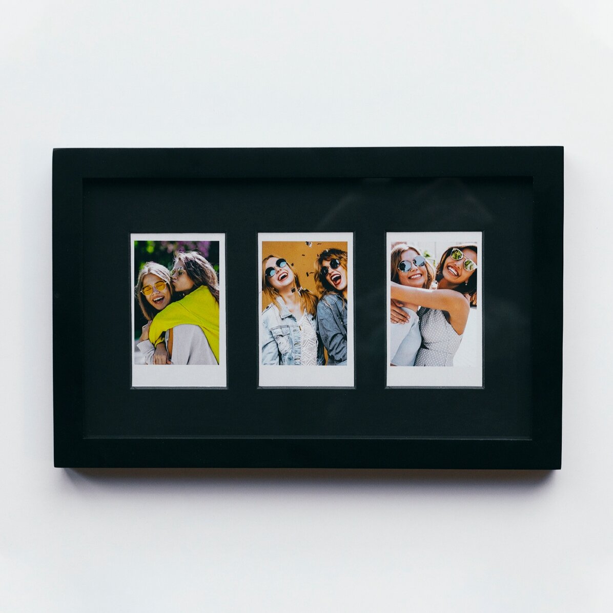 Cuadro personalizado con 3 fotos estilo Polaroid, 27 x 17 cm