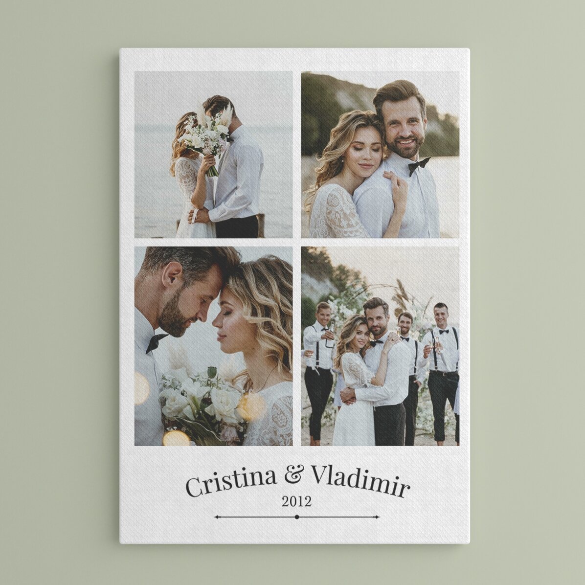 Cuadro personalizado con 4 fotos de pareja