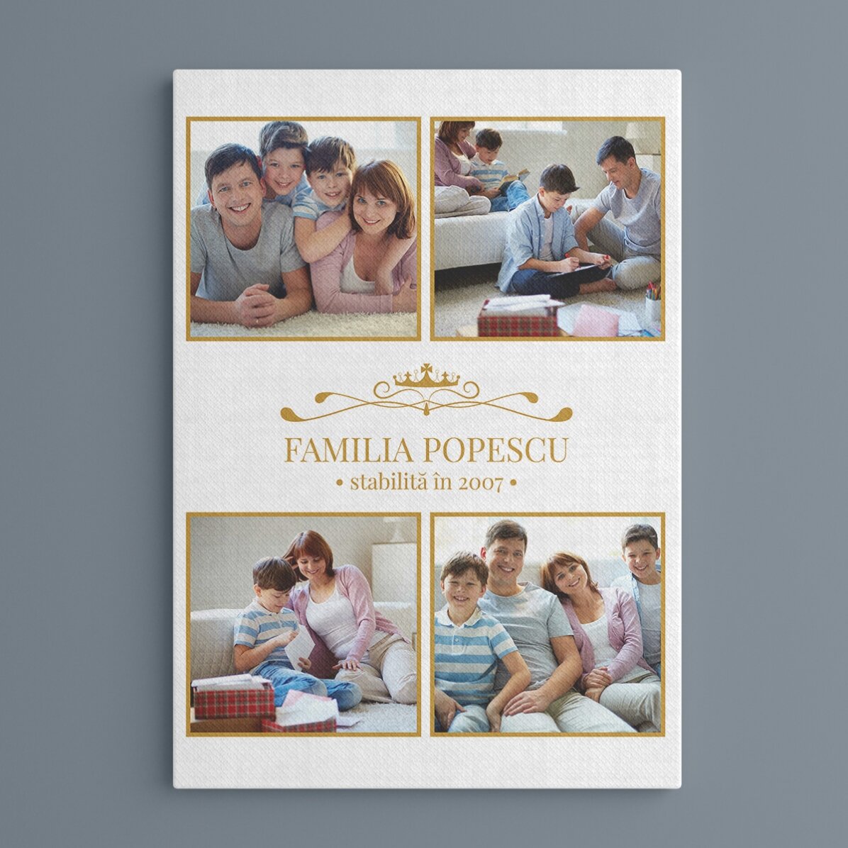 Cuadro personalizado con 4 fotos de familia