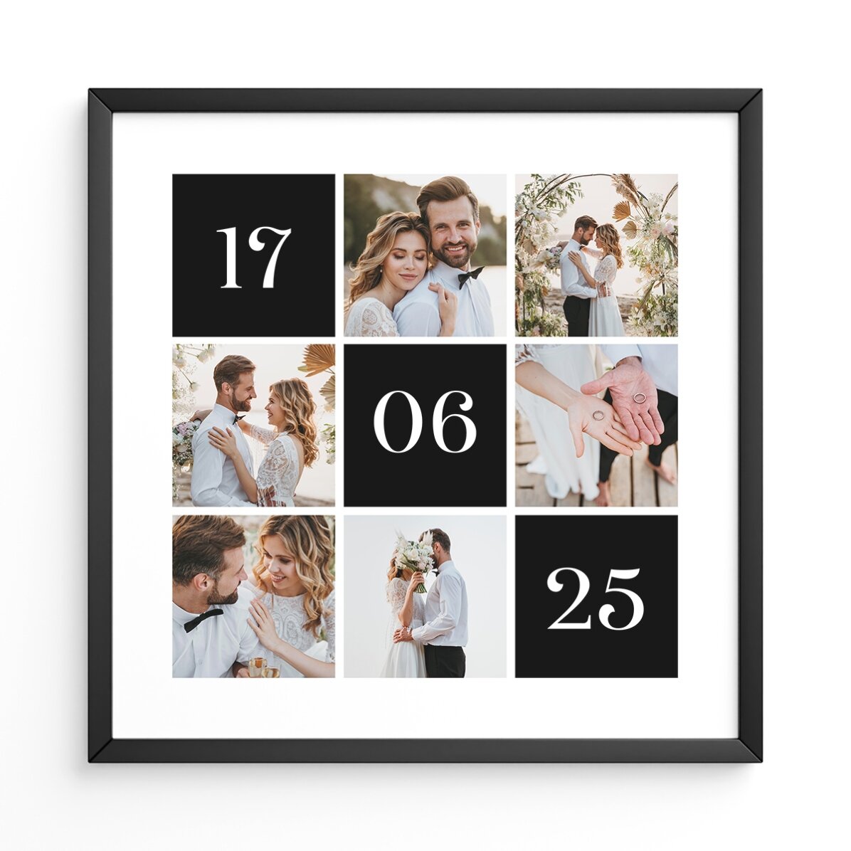 Cuadro personalizado con 6 fotos y la fecha