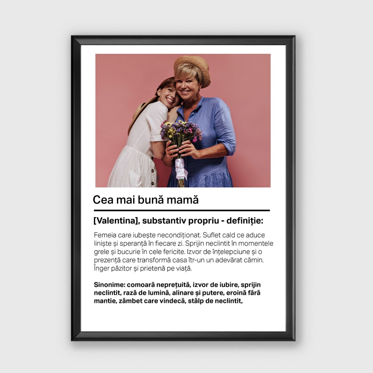 Cuadro personalizado con una foto y un texto - Definición