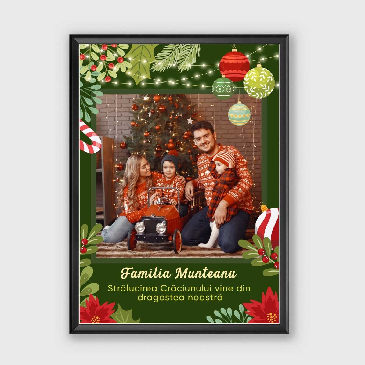 Cuadro personalizado con una foto y un texto: «La magia de la Navidad»