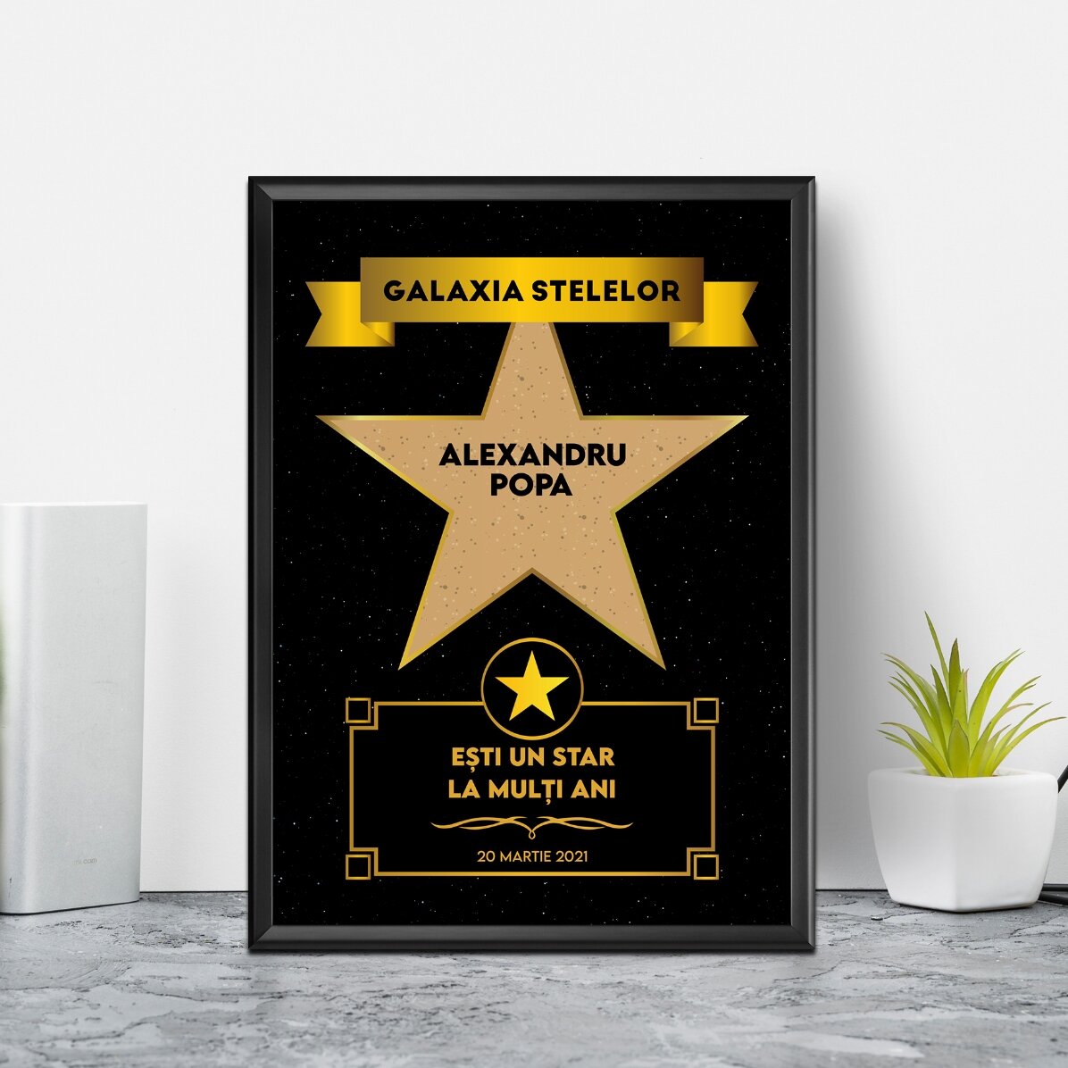 Cuadro personalizado con texto - La galaxia de las estrellas