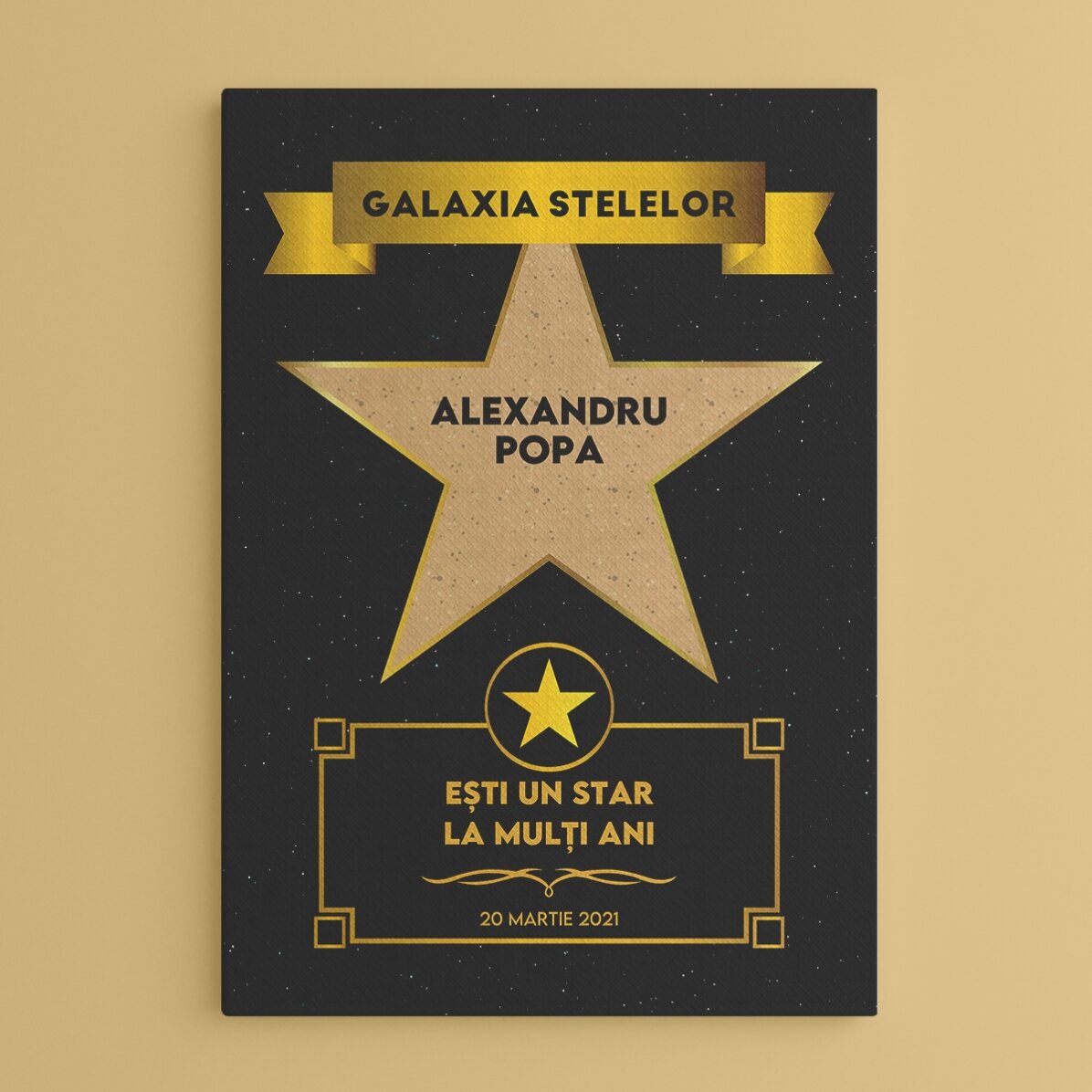 Cuadro personalizado con texto - La galaxia de las estrellas