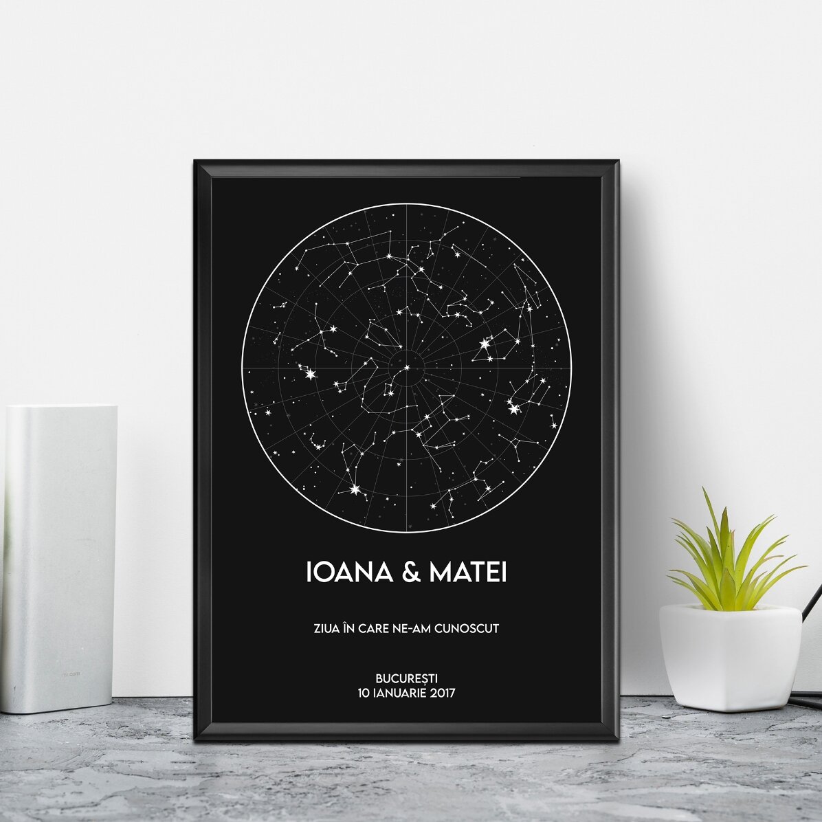 Cuadro personalizado con texto - Mapa de las estrellas