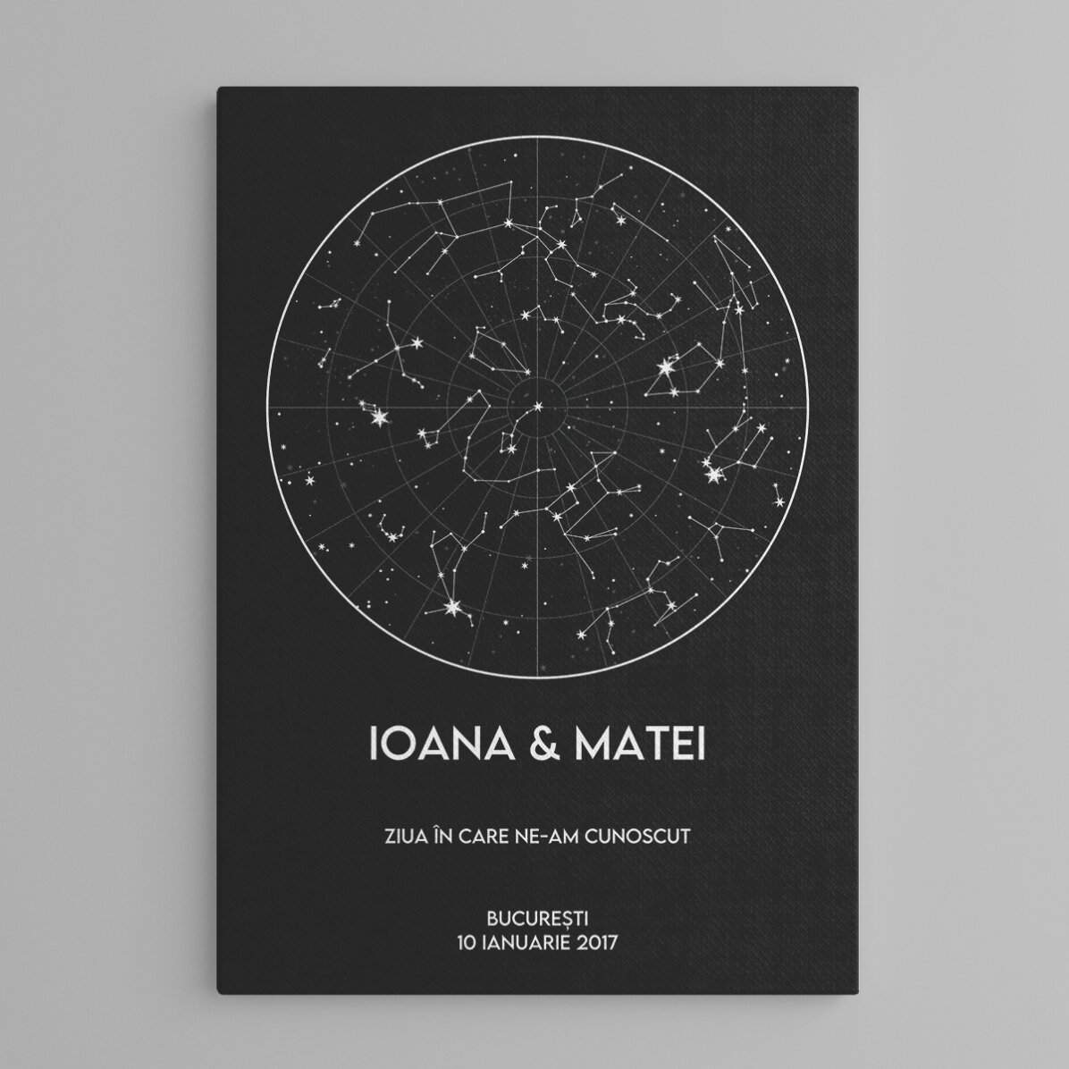 Cuadro personalizado con texto - Mapa de las estrellas