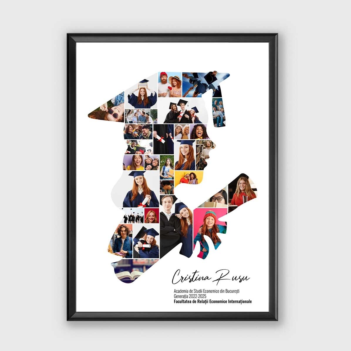 Cuadro personalizado con texto y 29 fotos para la graduación - Ella