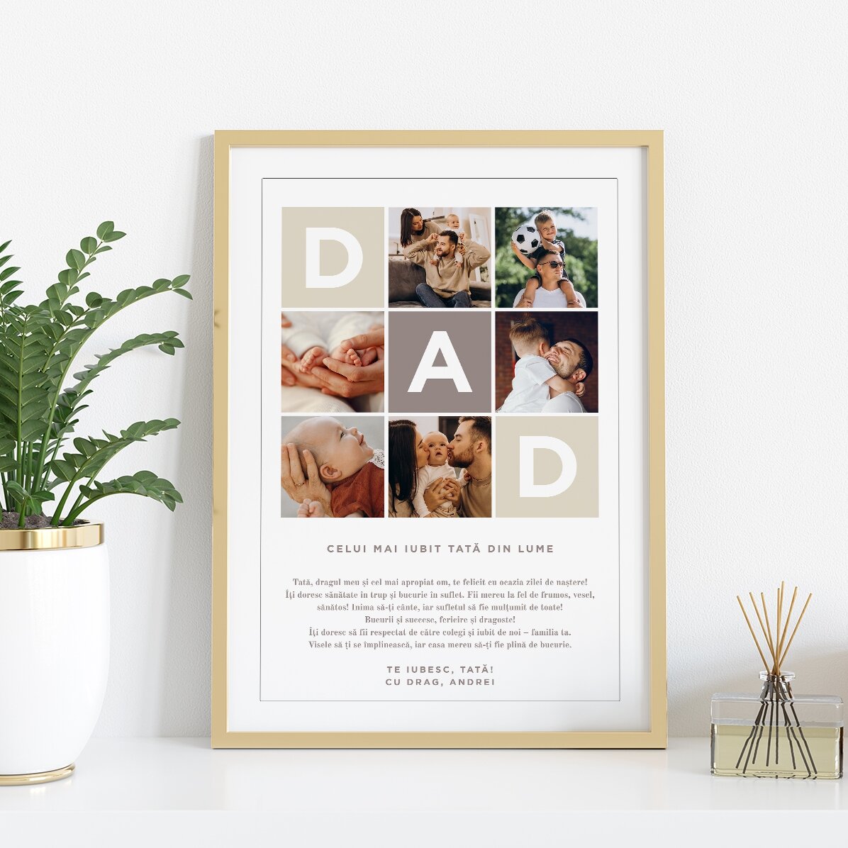 Cuadro personalizado con texto y 6 fotos - DAD
