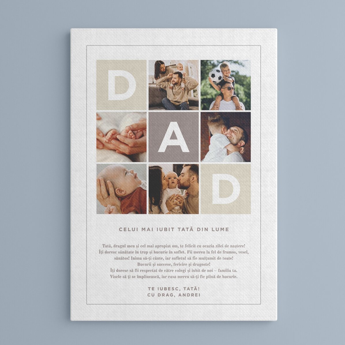 Cuadro personalizado con texto y 6 fotos - DAD