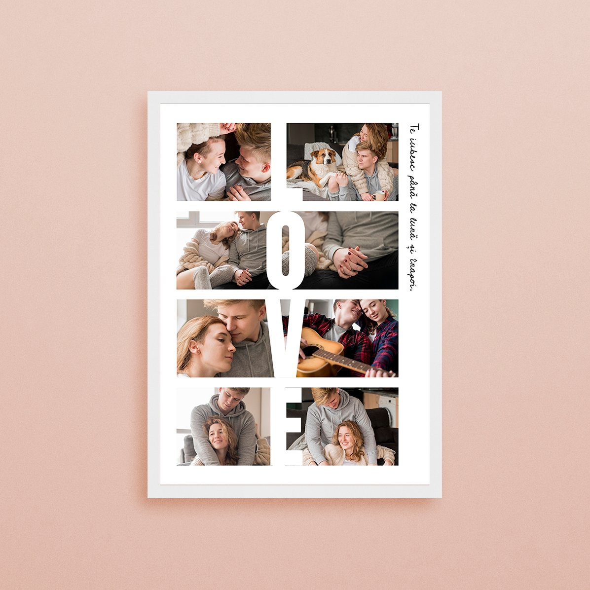 Cuadro personalizado con texto y 8 fotos - LOVE