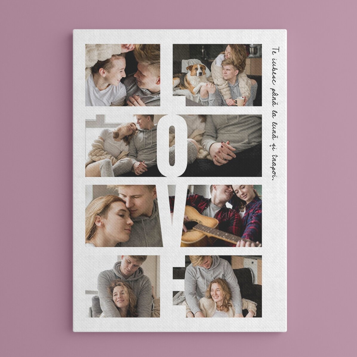 Cuadro personalizado con texto y 8 fotos - LOVE
