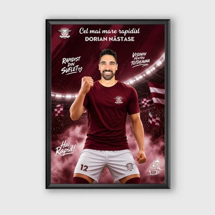 Cuadro personalizado del FC Rapid con foto y mensaje - Jugador