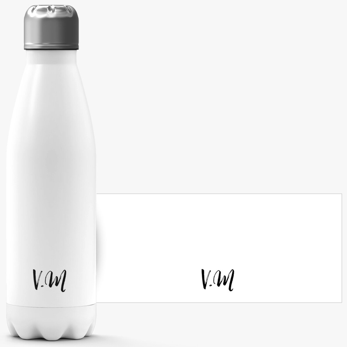Termo con base blanca personalizado con iniciales