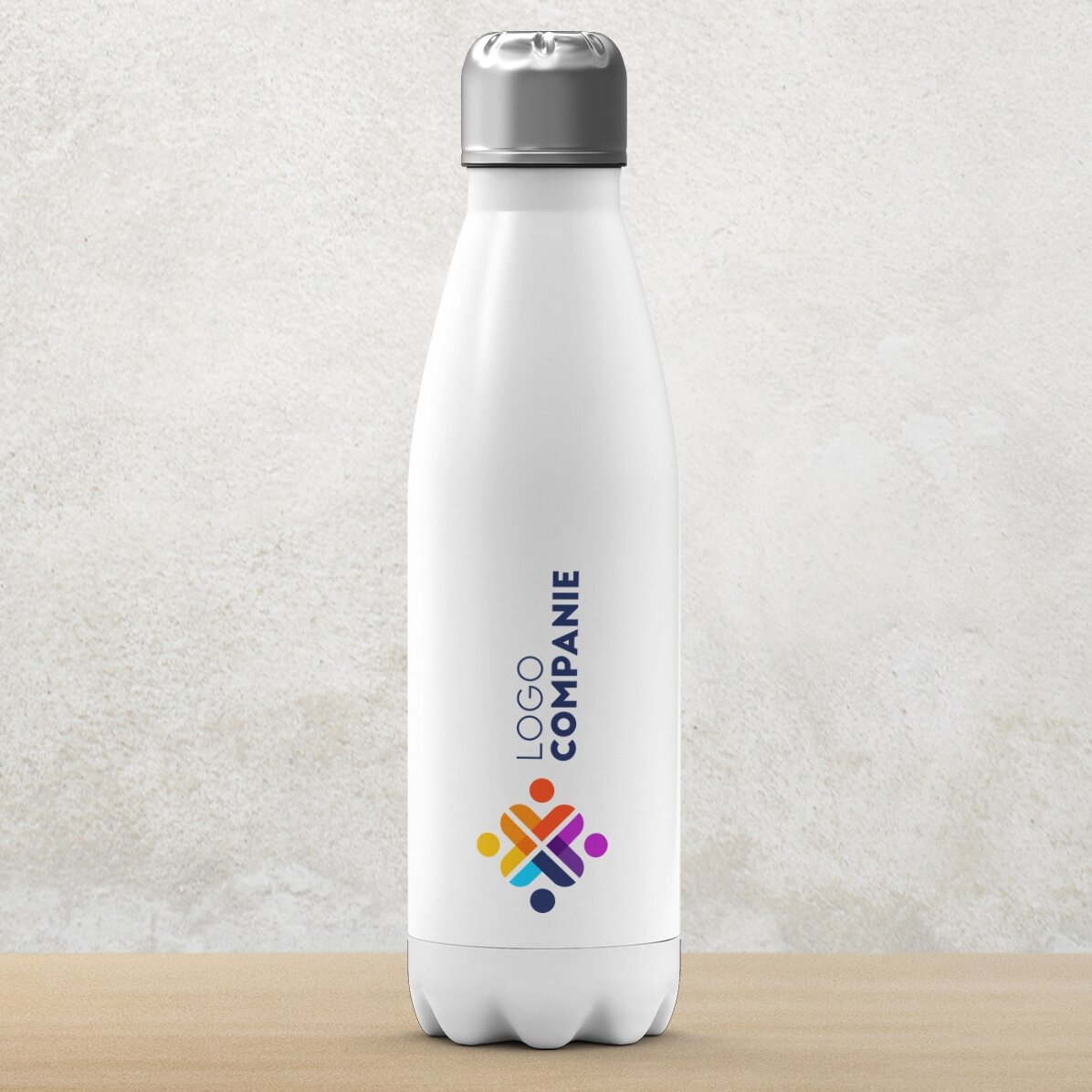 Termo con base blanca personalizado con logotipo