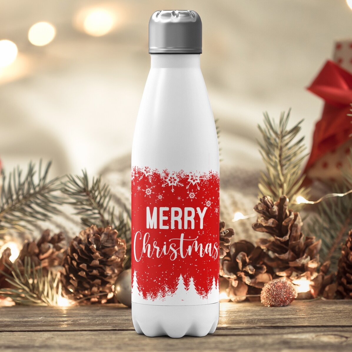 Termo con base blanca personalizado con nombre - Winter spirit