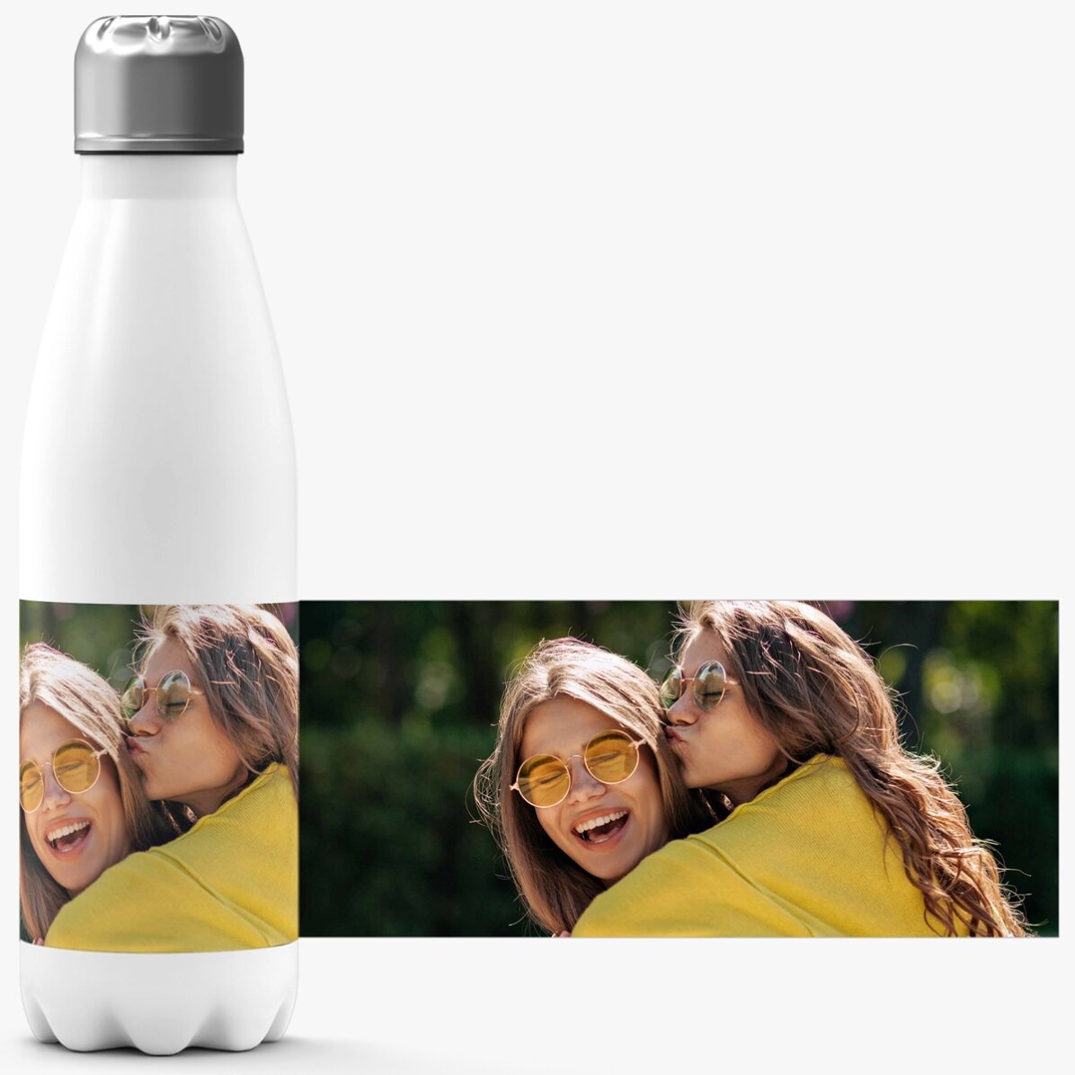 Termo con base blanca personalizado con una foto en formato horizontal