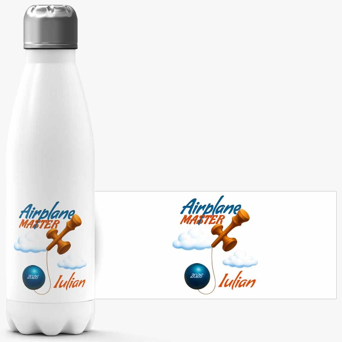 Termo con base blanca personalizado con texto - Airplane Master