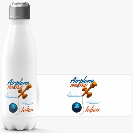 Termo con base blanca personalizado con texto - Airplane Master