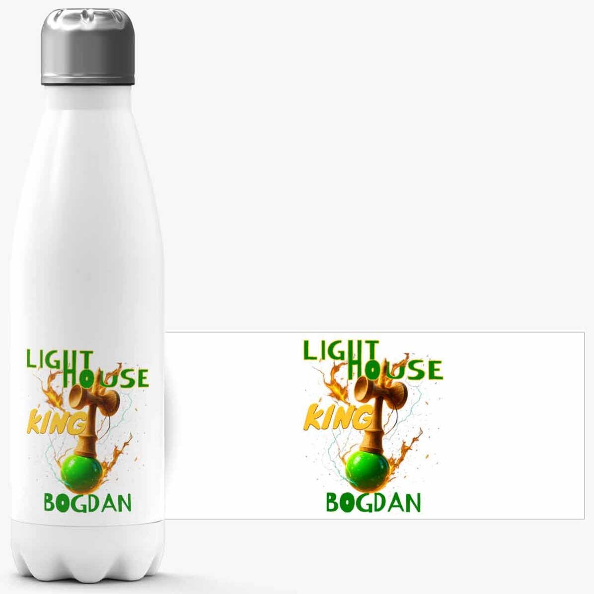 Termo con base blanca personalizado con texto - Lighthouse King