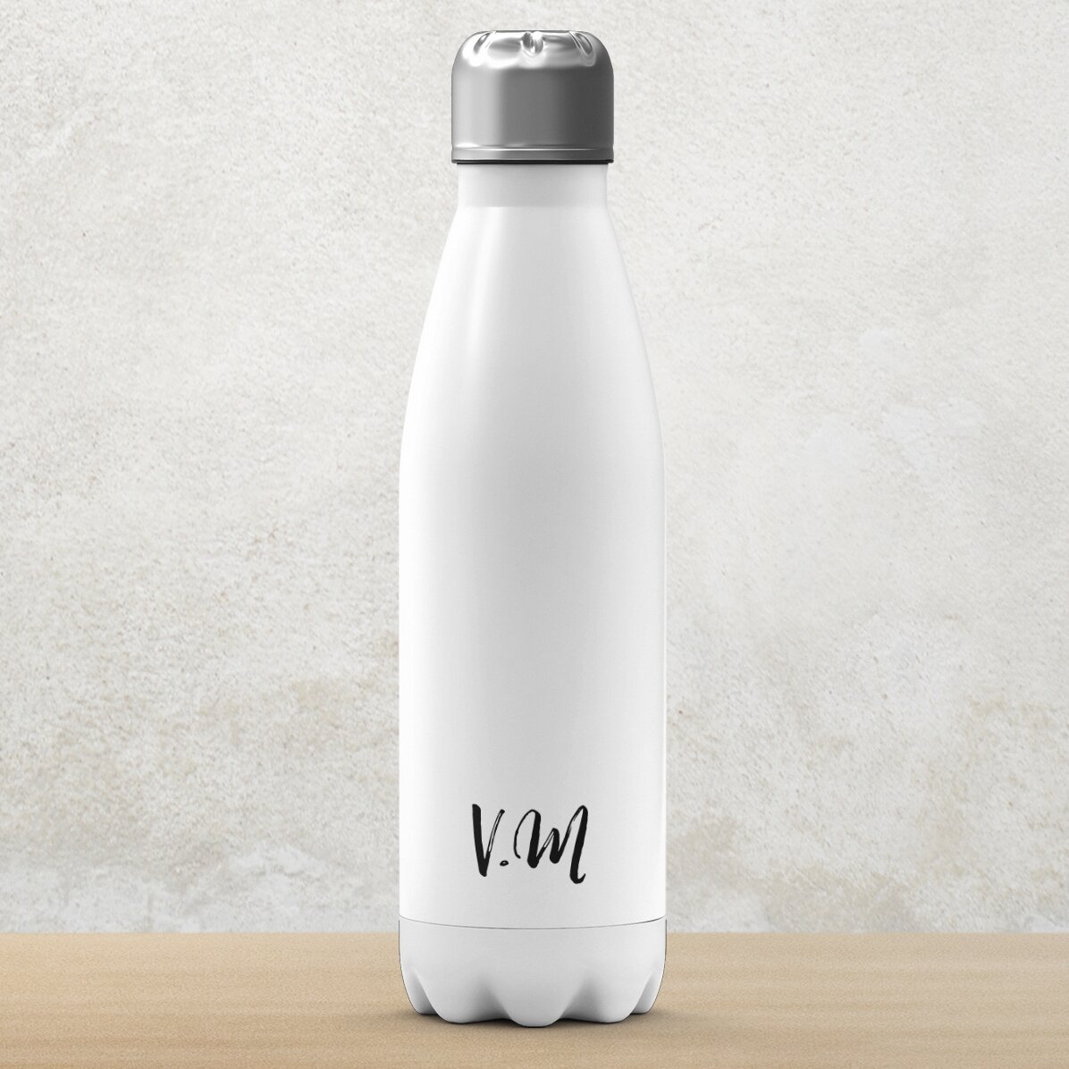 Termo con base blanca personalizado con iniciales