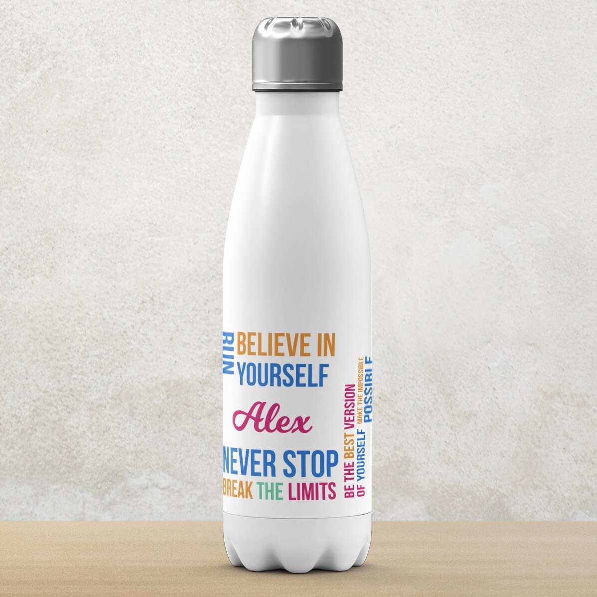 Termo con base blanca personalizado con nombre - Runner