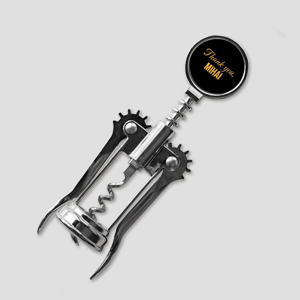 Sacacorchos personalizado con logotipo y texto