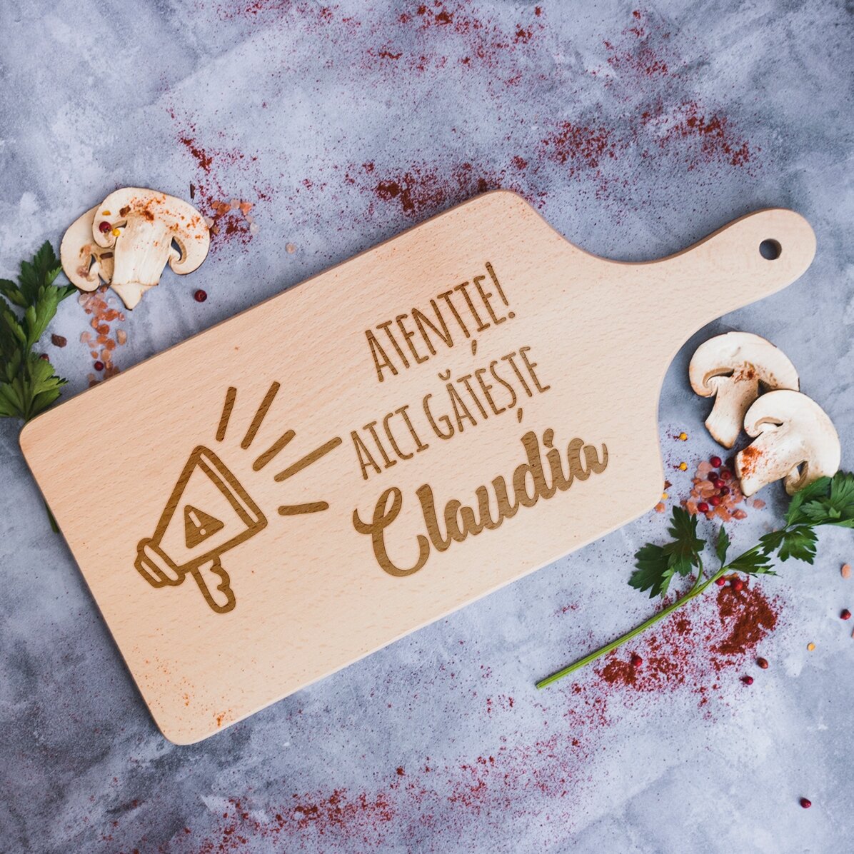 Tabla de cortar personalizada - ¡Cuidado, aquí se cocina...!