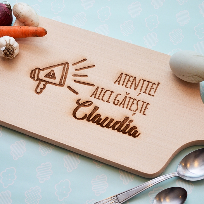Tabla de cortar personalizada - ¡Cuidado, aquí se cocina...!