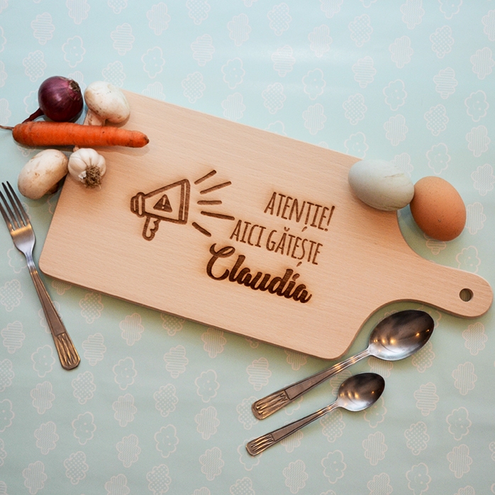 Tabla de cortar personalizada - ¡Cuidado, aquí se cocina...!