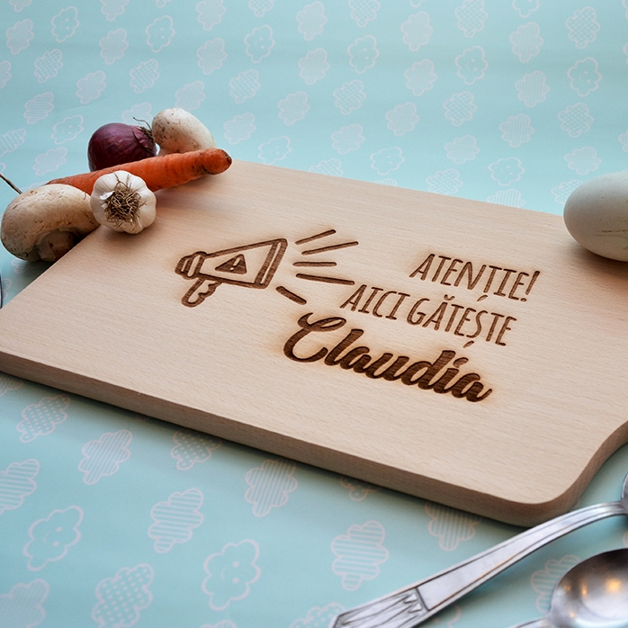 Tabla de cortar personalizada - ¡Cuidado, aquí se cocina...!