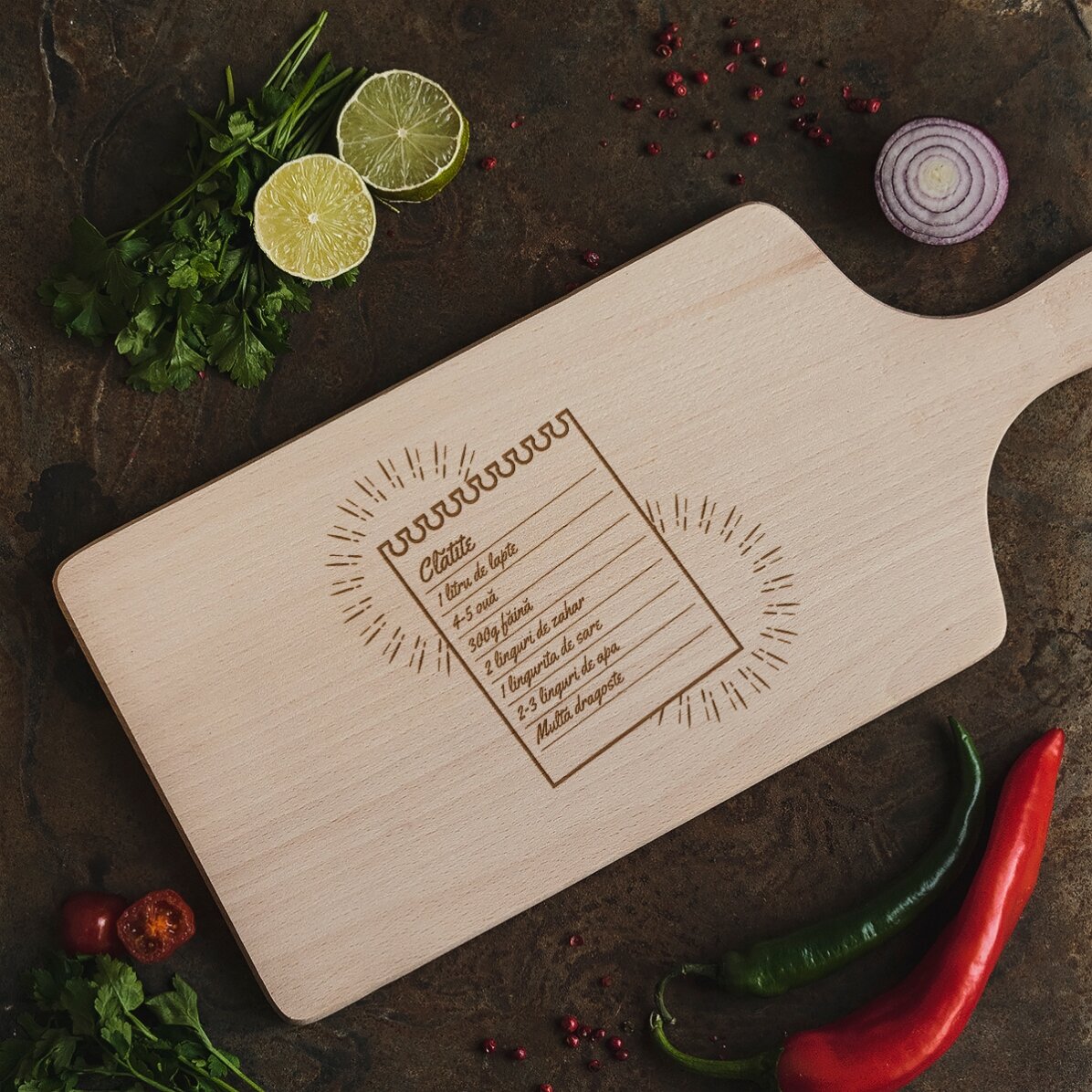 Tabla de cortar personalizada con tu receta