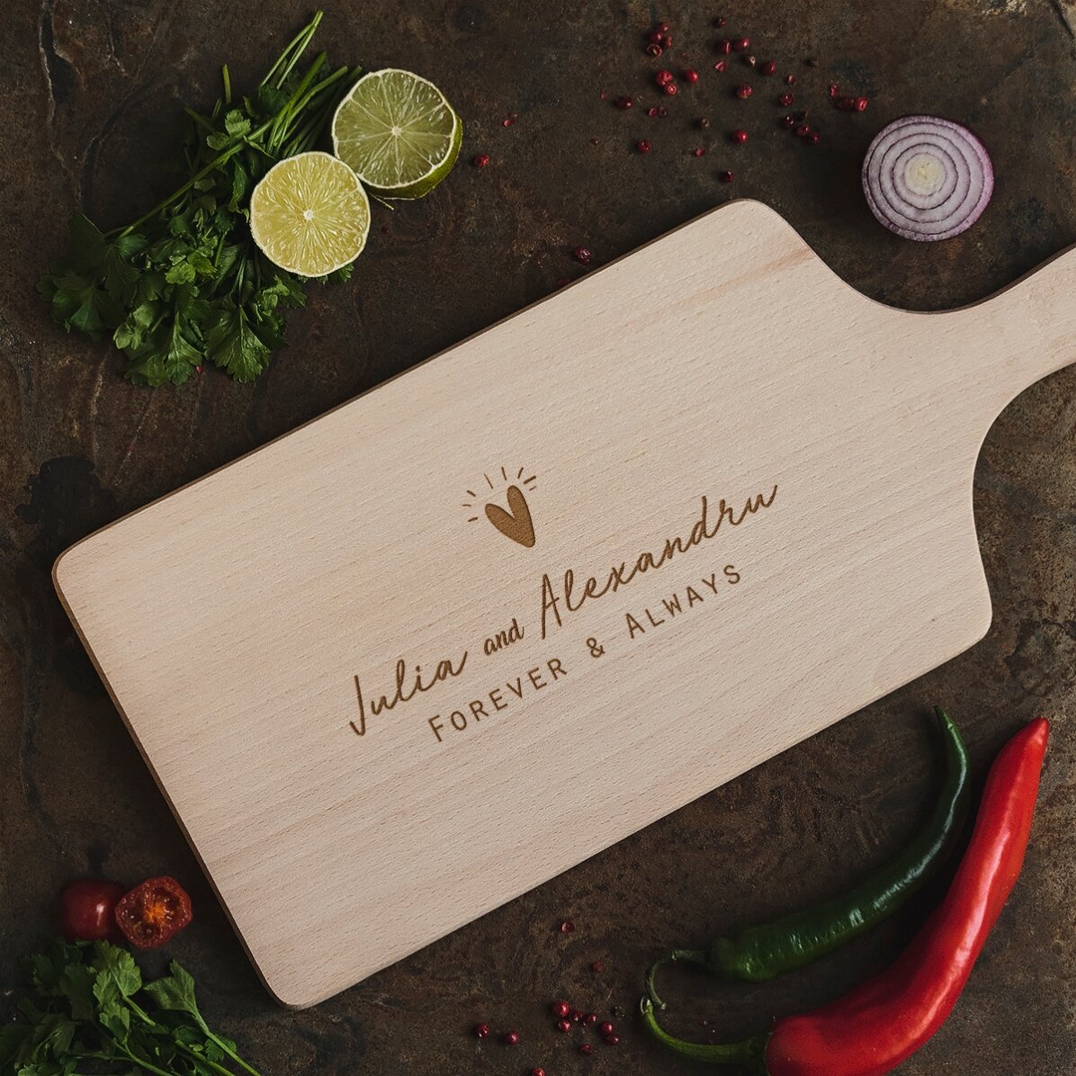 Personalised chopping board - Forever & Always