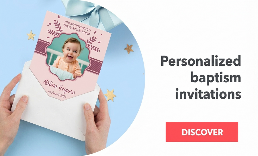 Invitaciones personalizadas para un bautizo