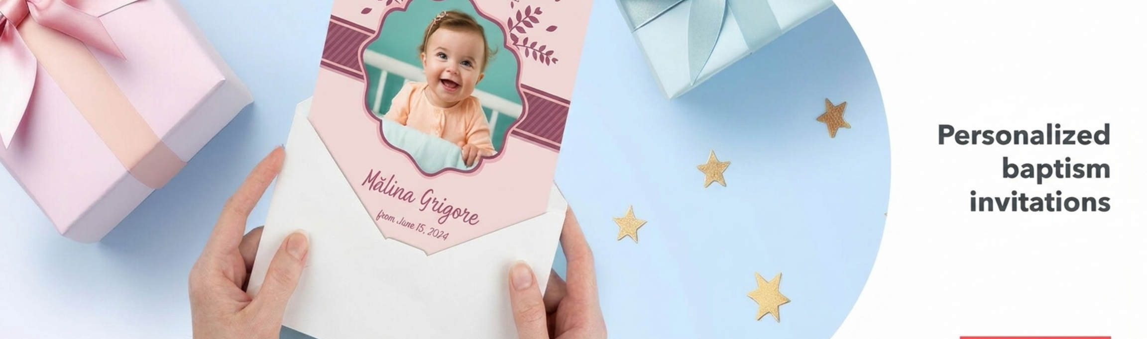 Invitaciones personalizadas para un bautizo