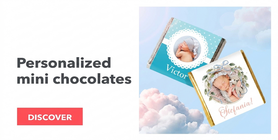 Mini bombones personalizados para el bautizo