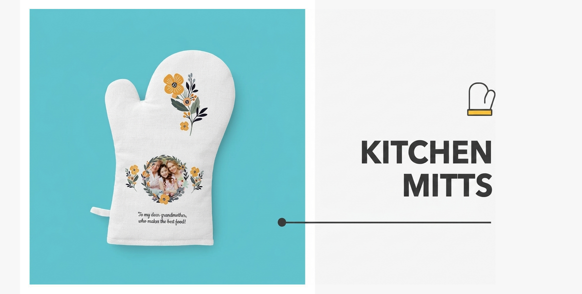 Manoplas y accesorios de cocina personalizados