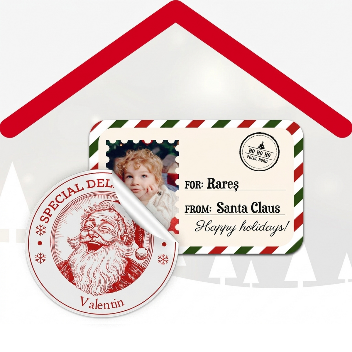 Pegatinas y etiquetas autoadhesivas personalizadas de Navidad