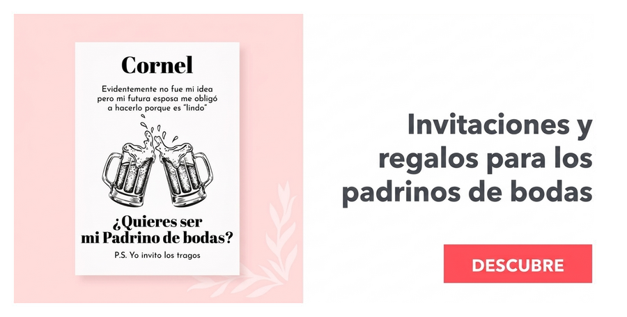 Invitaciones y regalos para los padrinos de boda