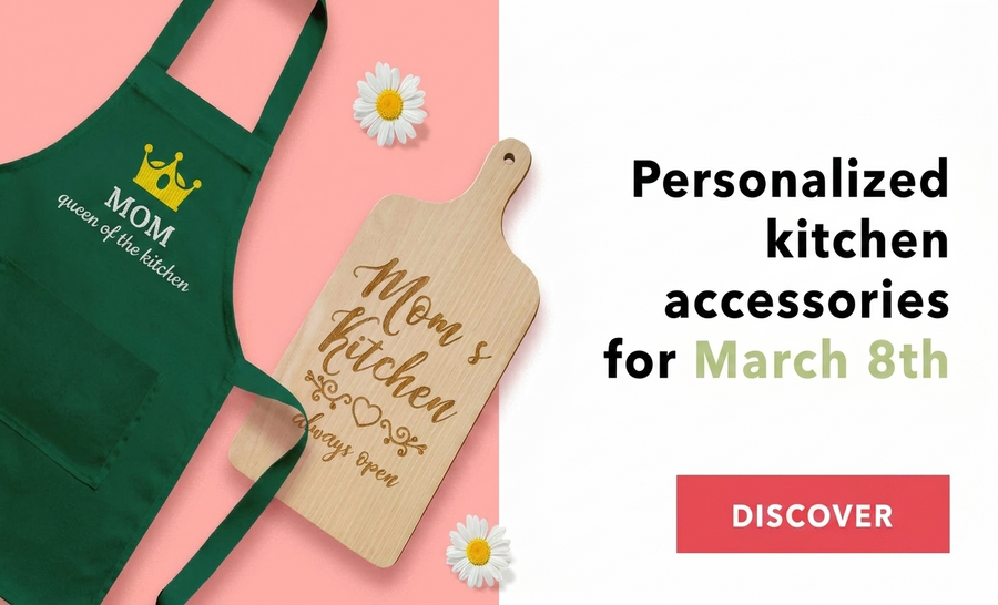Accesorios de cocina personalizados para el 8 de marzo