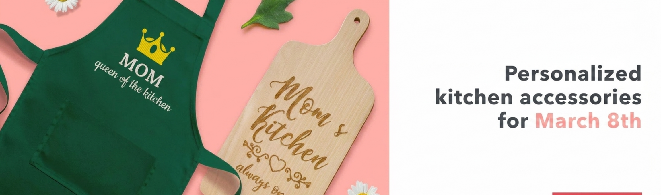 Accesorios de cocina personalizados para el 8 de marzo